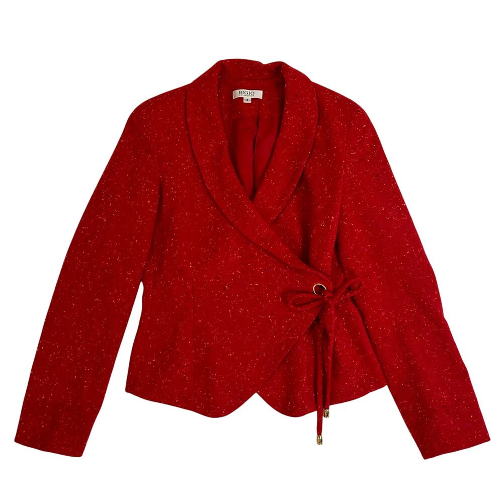Bigio Collection women's Wrap Jacket Blazer with Tie Detail Size 4